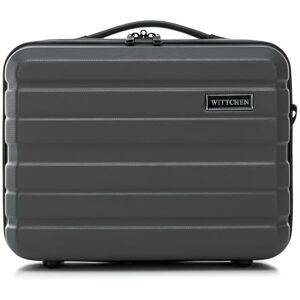 WITTCHEN COMODO Line Cosmetic Luggage Toiletry Bag Vanity Case Women's Travel Rigid Portable ABS Toiletry Bag Removable Shoulder Strap Size XS Mörkgrå WITTCHEN COMODO Line Cosmetic Luggage Toiletry Bag Vanity Case Women's Travel Rigid Portable ABS Toiletry Bag Removable Shoulder Strap Size XS Mörkgrå
