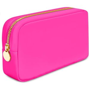 DANCOUR Sminkväskor för kvinnor, sminkväskor i nylon, stor sminkväska, preppy sminkväska, sminkväska väskor för resetoalettväska, nylonpåse, nylonsminkväska, stor sminkväska, Rosa (Hot Pink), S, Liten DANCOUR Sminkväskor för kvinnor, sminkväskor i nylon, stor sminkväska, preppy sminkväska, sminkväska väskor för resetoalettväska, nylonpåse, nylonsminkväska, stor sminkväska, Rosa (Hot Pink), S, Liten