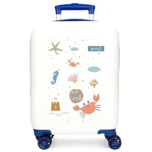 Enso Mr Crab barnväska, ABS-väska, dubbla snurrhjul, flerriktade snurrhjul, sidokombinationslås för säker resa, många användningsmöjligheter., Vitt och blått, 33x50x20 cms, Resväska Enso Mr Crab barnväska, ABS-väska, dubbla snurrhjul, flerriktade snurrhjul, sidokombinationslås för säker resa, många användningsmöjligheter., Vitt och blått, 33x50x20 cms, Resväska