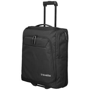 Travelite Trolley resväska med hjul liten, kick off, praktisk boardväska, handbagage, vagn för semester och sport, 55 cm, 44 liter, svart, Rollenreisetasche 55 cm, resväska med hjul Travelite Trolley resväska med hjul liten, kick off, praktisk boardväska, handbagage, vagn för semester och sport, 55 cm, 44 liter, svart, Rollenreisetasche 55 cm, resväska med hjul