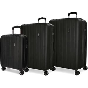 MOVOM Bagageset i trä, Svart, 75 cm, Set med 3 resväskor MOVOM Bagageset i trä, Svart, 75 cm, Set med 3 resväskor
