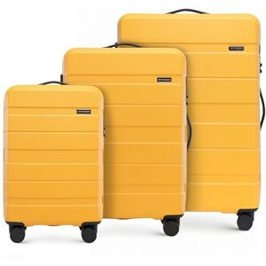 WITTCHEN COMODO Line Hard Case Set 3 Delar Bagage Trolley Resväska Lättvikts Transportväska med 4 Hjul Kombinationslås Gul WITTCHEN COMODO Line Hard Case Set 3 Delar Bagage Trolley Resväska Lättvikts Transportväska med 4 Hjul Kombinationslås Gul