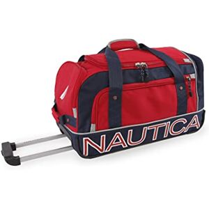 Nautica Submariner 56 cm Rullande Duffelväska Väska, Röd/Marinblå, Nej. 1 Nautica Submariner 56 cm Rullande Duffelväska Väska, Röd/Marinblå, Nej. 1