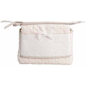 FILET Resor sminkväska med dragkedja, resväska med broderi, arrangör för skönhetsprodukter, 100% tillverkad i Italien, mått 24 x 20 x 10 cm, färg beige och vit FILET Resor sminkväska med dragkedja, resväska med broderi, arrangör för skönhetsprodukter, 100% tillverkad i Italien, mått 24 x 20 x 10 cm, färg beige och vit