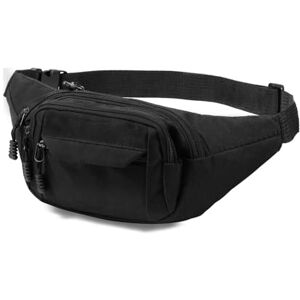 Vinabo Midjeväska för män, kvinnor, unisex, stor sportig vattentät midjeväska med 4 dragkedja fickor, unisex midjeväska för utomhusträning, vandring, camping, Svart, Taglia Unica, bananpåse Vinabo Midjeväska för män, kvinnor, unisex, stor sportig vattentät midjeväska med 4 dragkedja fickor, unisex midjeväska för utomhusträning, vandring, camping, Svart, Taglia Unica, bananpåse