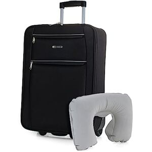ITACA Trolley Cabin resväska, 50X40X20 EVA polyester. Med cervikal Pillow 2 Wheels Handbagage. Halvstyv, resistent och lätt., Svart ITACA Trolley Cabin resväska, 50X40X20 EVA polyester. Med cervikal Pillow 2 Wheels Handbagage. Halvstyv, resistent och lätt., Svart
