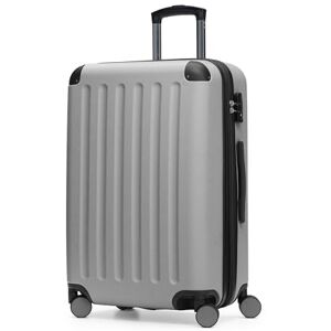 Hauptstadtkoffer SPREE resväska med hårt skal, vagn, resväska, resväska, 4 dubbla hjul, 65 cm, 74 L, silver Hauptstadtkoffer SPREE resväska med hårt skal, vagn, resväska, resväska, 4 dubbla hjul, 65 cm, 74 L, silver
