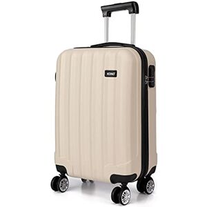 Kono hållbara resväskor med hårt skal med 4 spinnhjul lättvikt ABS resevagnväska 50 cm 61 cm (20 tum) 24 tum 28 tum, BEIgE, 19", Handbagage Kono hållbara resväskor med hårt skal med 4 spinnhjul lättvikt ABS resevagnväska 50 cm 61 cm (20 tum) 24 tum 28 tum, BEIgE, 19", Handbagage