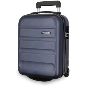 ROLL ROAD Flexibel resväska tillverkad av ABS, ett material, sidokombinationslås med 4 dubbla hjul, handbagage, bekväm insida med ett fack, Marinblå, 31x40x20 cms, Handväska ROLL ROAD Flexibel resväska tillverkad av ABS, ett material, sidokombinationslås med 4 dubbla hjul, handbagage, bekväm insida med ett fack, Marinblå, 31x40x20 cms, Handväska