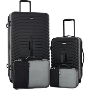 Wrangler bagageutrymme spinner bagageset, Svart, 2 Luggage & 2 Packing Cubes, Bagageset spinner bagageuppsättning Wrangler bagageutrymme spinner bagageset, Svart, 2 Luggage & 2 Packing Cubes, Bagageset spinner bagageuppsättning