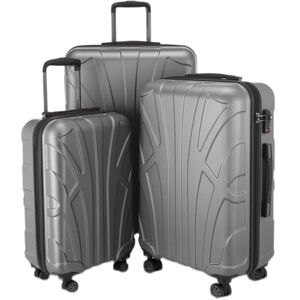 suitline Resväskset 3 delar ABS hård skal kabin 55 cm mellan 66 cm stor 76 cm expanderbar med TSA lås 4 dubbla hjul teleskophandtag, silver suitline Resväskset 3 delar ABS hård skal kabin 55 cm mellan 66 cm stor 76 cm expanderbar med TSA lås 4 dubbla hjul teleskophandtag, silver
