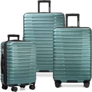 U.S. Traveler Boren polykarbonat hård sida robust resväska bagage med 8 spinner-hjul, aluminiumhandtag, Blågrön, 3-Piece Set, USB Port in Carry-On, Boren polykarbonat hård sida robust resväska bagage U.S. Traveler Boren polykarbonat hård sida robust resväska bagage med 8 spinner-hjul, aluminiumhandtag, Blågrön, 3-Piece Set, USB Port in Carry-On, Boren polykarbonat hård sida robust resväska bagage