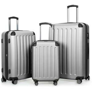 Hauptstadtkoffer Spree 3-delars kofferset, kabinväska 55 cm, medelstor väska 65 cm och stor resväska 75 cm, hårdskal i ABS+PC, TSA-kodlås, silver Hauptstadtkoffer Spree 3-delars kofferset, kabinväska 55 cm, medelstor väska 65 cm och stor resväska 75 cm, hårdskal i ABS+PC, TSA-kodlås, silver
