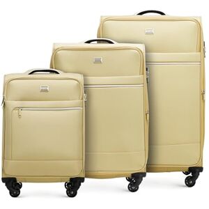 WITTCHEN MIRA Line Set med 3 resväskor Bagage Mjukt bagage Bagage i polyester Bärhandtag Teleskopiskt handtag Fyra svängbara hjul TSA kombinationslås Storlek (S+M+L) Beige WITTCHEN MIRA Line Set med 3 resväskor Bagage Mjukt bagage Bagage i polyester Bärhandtag Teleskopiskt handtag Fyra svängbara hjul TSA kombinationslås Storlek (S+M+L) Beige