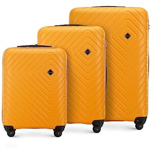 WITTCHEN Cube Line Set med 3 resväskor Bagage set ABS Teleskophandtag Kombinationslås 4 hjul Storlek (S+M+L) Orange WITTCHEN Cube Line Set med 3 resväskor Bagage set ABS Teleskophandtag Kombinationslås 4 hjul Storlek (S+M+L) Orange