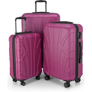suitline Resväskset 3 delar ABS hård skal kabin 55 cm mellan 66 cm stor 76 cm expanderbar med TSA lås 4 dubbla hjul teleskophandtag, magenta suitline Resväskset 3 delar ABS hård skal kabin 55 cm mellan 66 cm stor 76 cm expanderbar med TSA lås 4 dubbla hjul teleskophandtag, magenta