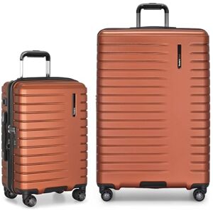 Traveler's Choice Archer set med hårda resväskor i polykarbonat, roterande hjul, Orange, 2-Piece Set Traveler's Choice Archer set med hårda resväskor i polykarbonat, roterande hjul, Orange, 2-Piece Set