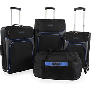 NAUTICA Seascape kollektion 4 st softside bagage set, Svart blå, 8243 cubic inches, Seascape Collection 4 st Softside Bagageset NAUTICA Seascape kollektion 4 st softside bagage set, Svart blå, 8243 cubic inches, Seascape Collection 4 st Softside Bagageset