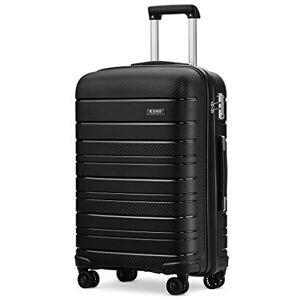 Kono lätt hårt skal resväska resa handbagage, Svart, Cabin 20 Inch, Stuga hårt skal resväska Kono lätt hårt skal resväska resa handbagage, Svart, Cabin 20 Inch, Stuga hårt skal resväska