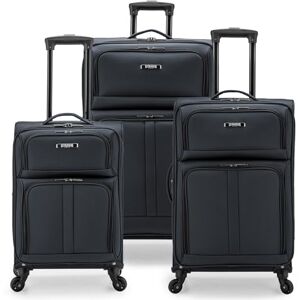 U.S. Traveler USA. Traveler Anzio mjuk resväska med expanderbar spinner-funktion, Mörkgrått, 3-PIece Set (22/26/30) U.S. Traveler USA. Traveler Anzio mjuk resväska med expanderbar spinner-funktion, Mörkgrått, 3-PIece Set (22/26/30)