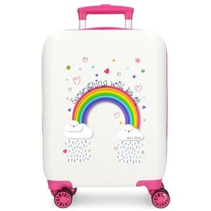 ROLL ROAD Everything is Ok Cabin resväska vit 33 x 50 x 20 cm hård ABS sida kombinationslås 28,4L 2 kg 4 dubbla hjul bagage hand, Vit, 33x50x20 cms, Kabinväska ROLL ROAD Everything is Ok Cabin resväska vit 33 x 50 x 20 cm hård ABS sida kombinationslås 28,4L 2 kg 4 dubbla hjul bagage hand, Vit, 33x50x20 cms, Kabinväska