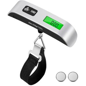 Brencco Pese bagage elektroniskt bagage, bärbar våg max 50 kg/110 lb, Pese bakgrundsbelyst LCD-skärm resväska med tara funktion för post- och hemresetillbehör, Silver, Bagagevågar Brencco Pese bagage elektroniskt bagage, bärbar våg max 50 kg/110 lb, Pese bakgrundsbelyst LCD-skärm resväska med tara funktion för post- och hemresetillbehör, Silver, Bagagevågar