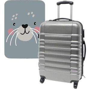 WELL HOME MOBILIARIO & DECORACIÓN Resväska set 64 x 45 x 28 cm med skyddsfodral 'Cutie Cat', Flerfärgad, Resväska med 4 hjul och skyddshylsa WELL HOME MOBILIARIO & DECORACIÓN Resväska set 64 x 45 x 28 cm med skyddsfodral 'Cutie Cat', Flerfärgad, Resväska med 4 hjul och skyddshylsa
