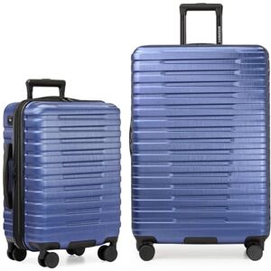 U.S. Traveler Boren polykarbonat hård sida robust resväska bagage med 8 spinner-hjul, aluminiumhandtag, Marinblått Xsp, 2-Piece Set, USB Port in Carry-On, Boren polykarbonat hård sida robust resväska U.S. Traveler Boren polykarbonat hård sida robust resväska bagage med 8 spinner-hjul, aluminiumhandtag, Marinblått Xsp, 2-Piece Set, USB Port in Carry-On, Boren polykarbonat hård sida robust resväska