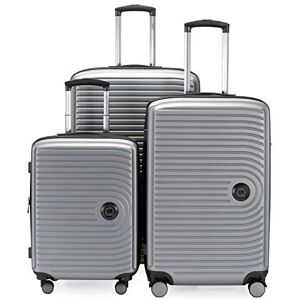 Hauptstadtkoffer Mitte 3-delat kofferset, kabinväska 55 cm, medelstor väska 68 cm och stor resväska 77 cm, ABS-hårdskal, TSA, silver Hauptstadtkoffer Mitte 3-delat kofferset, kabinväska 55 cm, medelstor väska 68 cm och stor resväska 77 cm, ABS-hårdskal, TSA, silver