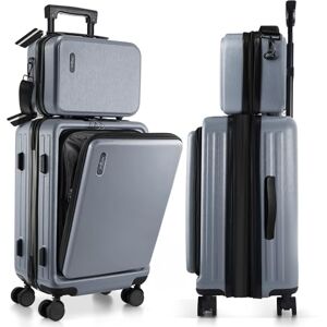 TRAVELARIM Expanderbart 56 cm handbagage, Grå, 22 Inch, Modern TRAVELARIM Expanderbart 56 cm handbagage, Grå, 22 Inch, Modern