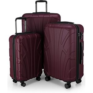 suitline Resväskset 3 delar ABS hård skal kabin 55 cm mellan 66 cm stor 76 cm expanderbar med TSA lås 4 dubbla hjul teleskophandtag, vinröd suitline Resväskset 3 delar ABS hård skal kabin 55 cm mellan 66 cm stor 76 cm expanderbar med TSA lås 4 dubbla hjul teleskophandtag, vinröd