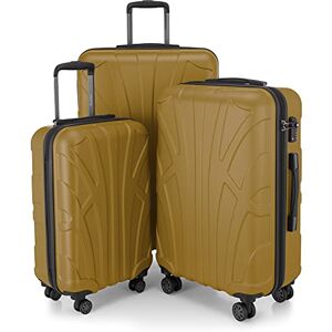 suitline Resväskset 3 delar ABS hård skal kabin 55 cm mellan 66 cm stor 76 cm expanderbar med TSA lås 4 dubbla hjul teleskophandtag, höstguld suitline Resväskset 3 delar ABS hård skal kabin 55 cm mellan 66 cm stor 76 cm expanderbar med TSA lås 4 dubbla hjul teleskophandtag, höstguld