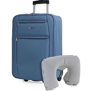 ITACA Trolley Cabin resväska, 50X40X20 EVA polyester. Med cervikal Pillow 2 Wheels Handbagage. Halvstyv, resistent och lätt., Blå Jeans ITACA Trolley Cabin resväska, 50X40X20 EVA polyester. Med cervikal Pillow 2 Wheels Handbagage. Halvstyv, resistent och lätt., Blå Jeans