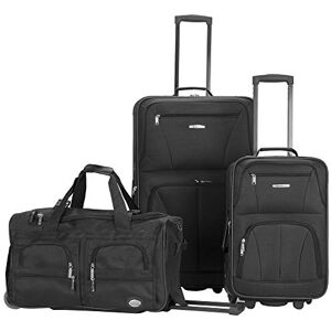 Rockland 3 st bagageset, klar, 3 st bagageset, Svart, En storlek, Melbourne hård sida expanderbart spinner-hjul bagage Rockland 3 st bagageset, klar, 3 st bagageset, Svart, En storlek, Melbourne hård sida expanderbart spinner-hjul bagage