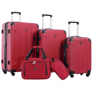 Travelers Club Chicago hård resväska med hjul och utdragbar handtag, Röd, 5 Piece Set Travelers Club Chicago hård resväska med hjul och utdragbar handtag, Röd, 5 Piece Set