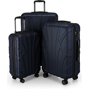 suitline Resväskset 3 delar ABS hård skal kabin 55 cm mellan 66 cm stor 76 cm expanderbar med TSA lås 4 dubbla hjul teleskophandtag, mörkblå suitline Resväskset 3 delar ABS hård skal kabin 55 cm mellan 66 cm stor 76 cm expanderbar med TSA lås 4 dubbla hjul teleskophandtag, mörkblå