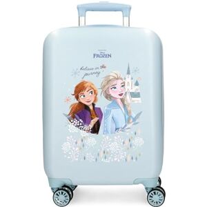 Disney Joumma väskor, Frozen Believe in The Journey, kabinväska, barnväska, tillverkad av ABS, fyra flerriktade vridbara dubbla hjul, sidokombinationslås., Blå, Kabinväska Disney Joumma väskor, Frozen Believe in The Journey, kabinväska, barnväska, tillverkad av ABS, fyra flerriktade vridbara dubbla hjul, sidokombinationslås., Blå, Kabinväska