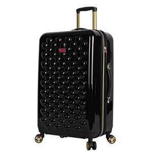 Betsey Johnson 26 Inch Checked Luggage Collection Expandable Scratch Resistant (ABS + PC) Hardside Suitcase Designer Lightweight Bag with 8-Rolling Spinner Wheels (Heart to Heart Black) Betsey Johnson 26 Inch Checked Luggage Collection Expandable Scratch Resistant (ABS + PC) Hardside Suitcase Designer Lightweight Bag with 8-Rolling Spinner Wheels (Heart to Heart Black)