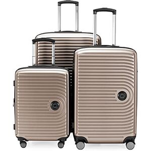 Hauptstadtkoffer Mitte Zestaw 3 walizek, kabinowa 55 cm, średnia 68 cm i duża 77 cm, twarda skorupa ABS, TSA, szampański Hauptstadtkoffer Mitte Zestaw 3 walizek, kabinowa 55 cm, średnia 68 cm i duża 77 cm, twarda skorupa ABS, TSA, szampański