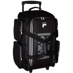 FILA Unisex-vuxen 56 cm lätt handbagage rullande duffelväska, svart, en storlek, Svart, En storlek FILA Unisex-vuxen 56 cm lätt handbagage rullande duffelväska, svart, en storlek, Svart, En storlek