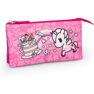 Franco Cosimo Panini TOKIDOKI Officiell Tokidoki-väska, väska med 3 platta påsar och praktisk dragkedja, idé för barn och flickor, 21 x 12 cm, rosa, Flerfärgad, Tokidoki Franco Cosimo Panini TOKIDOKI Officiell Tokidoki-väska, väska med 3 platta påsar och praktisk dragkedja, idé för barn och flickor, 21 x 12 cm, rosa, Flerfärgad, Tokidoki