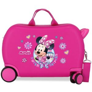 Disney Joumma Mimmi Helpers resväska kabinväska, barnväska, tillverkad av ABS, ett robust material, fyra flerriktade dubbla snurrhjul, kombinationslås på sidan, Färg: rosa, barnresväska Disney Joumma Mimmi Helpers resväska kabinväska, barnväska, tillverkad av ABS, ett robust material, fyra flerriktade dubbla snurrhjul, kombinationslås på sidan, Färg: rosa, barnresväska