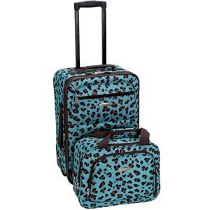Rockland Fashion Softside upprätt bagageset, Blå leopard, 2-Piece Set (14/19), Bagageset Rockland Fashion Softside upprätt bagageset, Blå leopard, 2-Piece Set (14/19), Bagageset