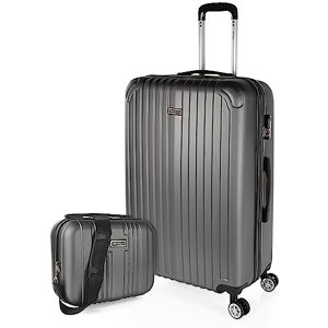 ITACA Resväska Set Med 4 Hjul ABS Trolley Hjul Utdragbar Robust Och Lättvikt Handtag Hänglås Liten Lågkostnadshytt, Medium Och Stor Och Necessär. T71500, Antracit, 76 Cm + 35 Cm ITACA Resväska Set Med 4 Hjul ABS Trolley Hjul Utdragbar Robust Och Lättvikt Handtag Hänglås Liten Lågkostnadshytt, Medium Och Stor Och Necessär. T71500, Antracit, 76 Cm + 35 Cm