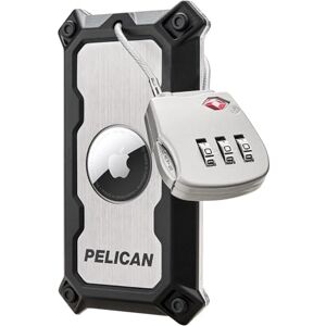 Pelican AirTag Tracker Bagagelås – AirTag-hållare för resväskor med TSA-godkänt kabellås, 2-delad AirTag-installation, klass 5 titanplatta bagagespårare – borstad titan Pelican AirTag Tracker Bagagelås – AirTag-hållare för resväskor med TSA-godkänt kabellås, 2-delad AirTag-installation, klass 5 titanplatta bagagespårare – borstad titan