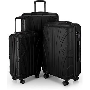 suitline Resväskset 3 delar ABS hård skal kabin 55 cm mellan 66 cm stor 76 cm expanderbar med TSA lås 4 dubbla hjul teleskophandtag, svart suitline Resväskset 3 delar ABS hård skal kabin 55 cm mellan 66 cm stor 76 cm expanderbar med TSA lås 4 dubbla hjul teleskophandtag, svart