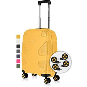 IMPACKT IP1 4-hjuls hårt skal av återvunnet material med 6 års garanti; hållbar resväska med utbytbara klickhjul, Solnedgång gul, 55 cm (Größe S), avslappnad IMPACKT IP1 4-hjuls hårt skal av återvunnet material med 6 års garanti; hållbar resväska med utbytbara klickhjul, Solnedgång gul, 55 cm (Größe S), avslappnad