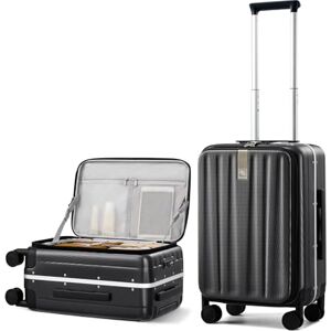 Hanke bagage resväska med hjul och öppning fram, 20 tum 24 tum spinnare bagage inbyggd TSA aluminiumram PC hård sida rullande resväskor resväska resväska, Svart, 20 Inch Carry On, Handbagage öppet Hanke bagage resväska med hjul och öppning fram, 20 tum 24 tum spinnare bagage inbyggd TSA aluminiumram PC hård sida rullande resväskor resväska resväska, Svart, 20 Inch Carry On, Handbagage öppet