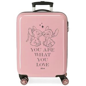 Disney Joumma Stitch You Love Cabin resväska rosa 38 x 55 x 20 cm hård ABS sida kombinationslås 34L 2 kg 4 hjul bagage hand, Rosa, Kabinväska Disney Joumma Stitch You Love Cabin resväska rosa 38 x 55 x 20 cm hård ABS sida kombinationslås 34L 2 kg 4 hjul bagage hand, Rosa, Kabinväska