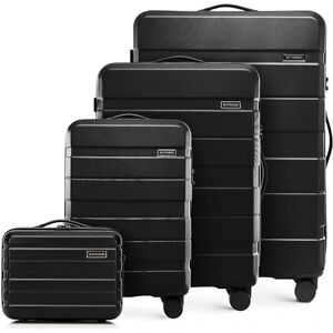 WITTCHEN COMODO Line Hard Case Set 3 Delar Bagage- och kosmetikfodral Trolley Resväska Lätt transportväska med 4 hjul Kombinationslås Svart WITTCHEN COMODO Line Hard Case Set 3 Delar Bagage- och kosmetikfodral Trolley Resväska Lätt transportväska med 4 hjul Kombinationslås Svart